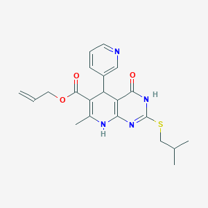 Prop-2-en-1-yl 7-methyl-2-[(2-methylpropyl)sulfanyl]-4-oxo-5-(pyridin-3-yl)-3,4,5,8-tetrahydropyrido[2,3-d]pyrimidine-6-carboxylate