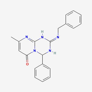 molecular formula C20H19N5O B11458448 2-(benzylamino)-8-methyl-4-phenyl-1,4-dihydro-6H-pyrimido[1,2-a][1,3,5]triazin-6-one 