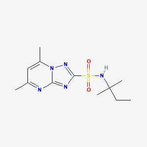 molecular formula C12H19N5O2S B11458458 5,7-dimethyl-N-(2-methylbutan-2-yl)[1,2,4]triazolo[1,5-a]pyrimidine-2-sulfonamide 