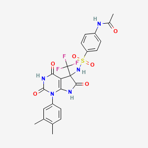 N-(4-{[1-(3,4-dimethylphenyl)-2,4,6-trioxo-5-(trifluoromethyl)-2,3,4,5,6,7-hexahydro-1H-pyrrolo[2,3-d]pyrimidin-5-yl]sulfamoyl}phenyl)acetamide