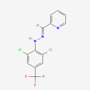 2-[(2-[2,6-Dichloro-4-(trifluoromethyl)phenyl]hydrazin-1-ylidene)methyl]pyridine