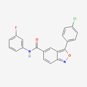 3-(4-chlorophenyl)-N-(3-fluorophenyl)-2,1-benzoxazole-5-carboxamide