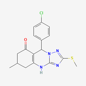 9-(4-chlorophenyl)-6-methyl-2-(methylsulfanyl)-5,6,7,9-tetrahydro[1,2,4]triazolo[5,1-b]quinazolin-8(4H)-one