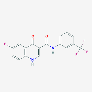 6-fluoro-4-hydroxy-N-[3-(trifluoromethyl)phenyl]quinoline-3-carboxamide