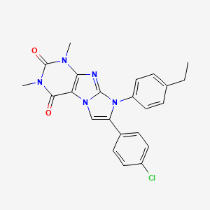 molecular formula C23H20ClN5O2 B11458508 7-(4-chlorophenyl)-8-(4-ethylphenyl)-1,3-dimethyl-1H-imidazo[2,1-f]purine-2,4(3H,8H)-dione 