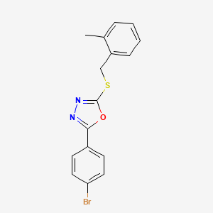 2-(4-Bromophenyl)-5-[(2-methylbenzyl)sulfanyl]-1,3,4-oxadiazole