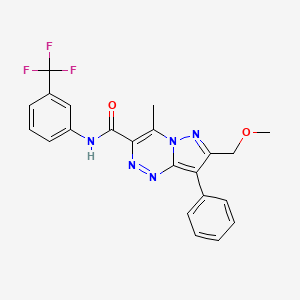 molecular formula C22H18F3N5O2 B11458551 7-(methoxymethyl)-4-methyl-8-phenyl-N-[3-(trifluoromethyl)phenyl]pyrazolo[5,1-c][1,2,4]triazine-3-carboxamide 