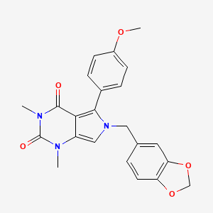 molecular formula C23H21N3O5 B11458561 6-(1,3-benzodioxol-5-ylmethyl)-5-(4-methoxyphenyl)-1,3-dimethyl-1H-pyrrolo[3,4-d]pyrimidine-2,4(3H,6H)-dione 