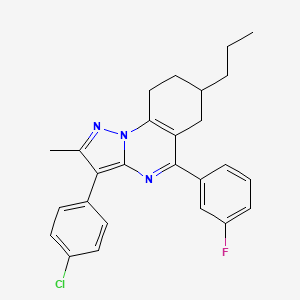 3-(4-Chlorophenyl)-5-(3-fluorophenyl)-2-methyl-7-propyl-6,7,8,9-tetrahydropyrazolo[1,5-a]quinazoline