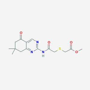 molecular formula C15H19N3O4S B11458578 Methyl ({2-[(7,7-dimethyl-5-oxo-5,6,7,8-tetrahydroquinazolin-2-yl)amino]-2-oxoethyl}sulfanyl)acetate 