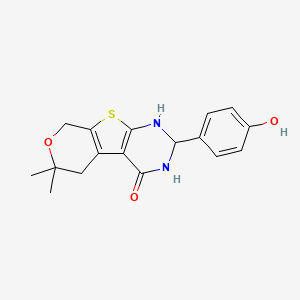 5-(4-hydroxyphenyl)-12,12-dimethyl-11-oxa-8-thia-4,6-diazatricyclo[7.4.0.02,7]trideca-1(9),2(7)-dien-3-one