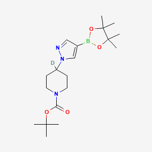 B1145864 Tert-butyl 4-deuterio-4-[4-(4,4,5,5-tetramethyl-1,3,2-dioxaborolan-2-yl)pyrazol-1-yl]piperidine-1-carboxylate CAS No. 1265484-33-0