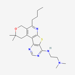 N-(8-butyl-4,4-dimethyl-5-oxa-11-thia-9,14,16-triazatetracyclo[8.7.0.02,7.012,17]heptadeca-1(10),2(7),8,12(17),13,15-hexaen-13-yl)-N',N'-dimethylethane-1,2-diamine