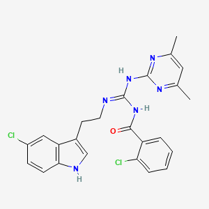 2-Chloro-N-[(E)-{[2-(5-chloro-1H-indol-3-YL)ethyl]amino}[(4,6-dimethylpyrimidin-2-YL)amino]methylidene]benzamide