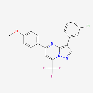 molecular formula C20H13ClF3N3O B11458724 3-(3-Chlorophenyl)-5-(4-methoxyphenyl)-7-(trifluoromethyl)pyrazolo[1,5-a]pyrimidine 