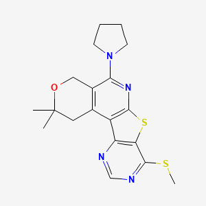 4,4-dimethyl-13-methylsulfanyl-8-pyrrolidin-1-yl-5-oxa-11-thia-9,14,16-triazatetracyclo[8.7.0.02,7.012,17]heptadeca-1(10),2(7),8,12(17),13,15-hexaene