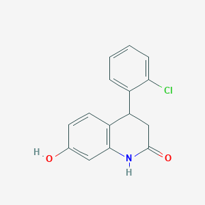 molecular formula C15H12ClNO2 B11458741 4-(2-chlorophenyl)-7-hydroxy-3,4-dihydro-1H-quinolin-2-one 