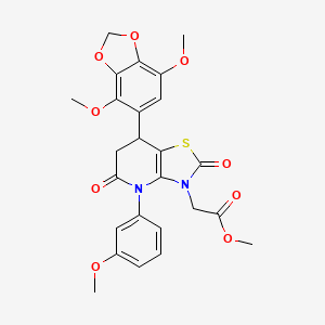 methyl [7-(4,7-dimethoxy-1,3-benzodioxol-5-yl)-4-(3-methoxyphenyl)-2,5-dioxo-4,5,6,7-tetrahydro[1,3]thiazolo[4,5-b]pyridin-3(2H)-yl]acetate