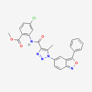 molecular formula C25H18ClN5O4 B11458769 methyl 4-chloro-2-({[5-methyl-1-(3-phenyl-2,1-benzoxazol-5-yl)-1H-1,2,3-triazol-4-yl]carbonyl}amino)benzoate 