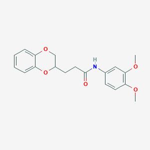 molecular formula C19H21NO5 B11458775 3-(2,3-dihydro-1,4-benzodioxin-2-yl)-N-(3,4-dimethoxyphenyl)propanamide 