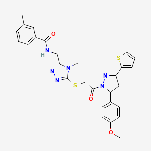 N-[[5-[[2-[4,5-Dihydro-5-(4-methoxyphenyl)-3-(2-thienyl)-1H-pyrazol-1-yl]-2-oxoethyl]thio]-4-methyl-4H-1,2,4-triazol-3-yl]methyl]-3-methylbenzamide