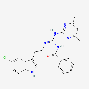 molecular formula C24H23ClN6O B11458781 N-[(E)-{[2-(5-Chloro-1H-indol-3-YL)ethyl]amino}[(4,6-dimethylpyrimidin-2-YL)amino]methylidene]benzamide 