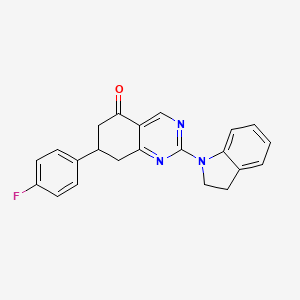 2-(2,3-dihydro-1H-indol-1-yl)-7-(4-fluorophenyl)-7,8-dihydroquinazolin-5(6H)-one