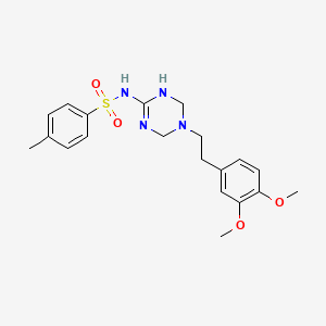 N-{5-[2-(3,4-dimethoxyphenyl)ethyl]-1,4,5,6-tetrahydro-1,3,5-triazin-2-yl}-4-methylbenzenesulfonamide