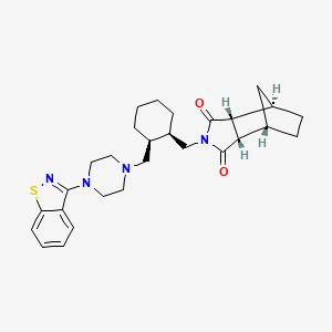 B1145880 (3aR,4R,7S,7aS)-2-((cis-2-((4-(Benzo[d]isothiazol-3-yl)piperazin-1-yl)methyl)cyclohexyl)methyl)hexahydro-1H-4,7-methanoisoindole-1,3(2H)-dione CAS No. 1318074-20-2