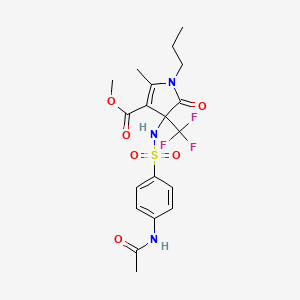 methyl 4-({[4-(acetylamino)phenyl]sulfonyl}amino)-2-methyl-5-oxo-1-propyl-4-(trifluoromethyl)-4,5-dihydro-1H-pyrrole-3-carboxylate