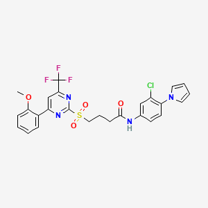 N-[3-chloro-4-(1H-pyrrol-1-yl)phenyl]-4-{[4-(2-methoxyphenyl)-6-(trifluoromethyl)pyrimidin-2-yl]sulfonyl}butanamide