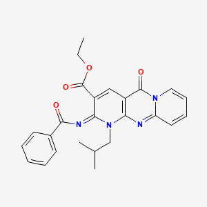 ethyl 6-benzoylimino-7-(2-methylpropyl)-2-oxo-1,7,9-triazatricyclo[8.4.0.03,8]tetradeca-3(8),4,9,11,13-pentaene-5-carboxylate