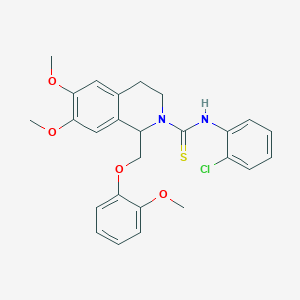 N-(2-chlorophenyl)-6,7-dimethoxy-1-((2-methoxyphenoxy)methyl)-3,4-dihydroisoquinoline-2(1H)-carbothioamide