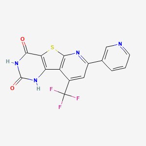 11-pyridin-3-yl-13-(trifluoromethyl)-8-thia-3,5,10-triazatricyclo[7.4.0.02,7]trideca-1(9),2(7),10,12-tetraene-4,6-dione