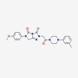 molecular formula C24H26N6O4 B11458850 6-(4-methoxyphenyl)-2-{2-[4-(3-methylphenyl)piperazin-1-yl]-2-oxoethyl}-6,7-dihydro-3H-imidazo[5,1-c][1,2,4]triazole-3,5(2H)-dione 