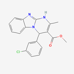 molecular formula C19H16ClN3O2 B11458875 Methyl 4-(3-chlorophenyl)-2-methyl-1,4-dihydropyrimido[1,2-a]benzimidazole-3-carboxylate 