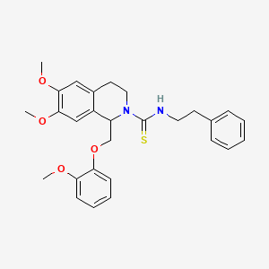 6,7-dimethoxy-1-((2-methoxyphenoxy)methyl)-N-phenethyl-3,4-dihydroisoquinoline-2(1H)-carbothioamide