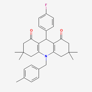 9-(4-fluorophenyl)-3,3,6,6-tetramethyl-10-(4-methylbenzyl)-3,4,6,7,9,10-hexahydroacridine-1,8(2H,5H)-dione