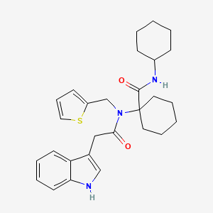 N-cyclohexyl-1-[(1H-indol-3-ylacetyl)(thiophen-2-ylmethyl)amino]cyclohexanecarboxamide