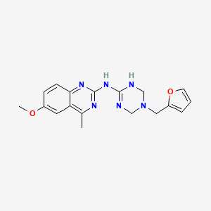 N-(5-(furan-2-ylmethyl)-1,4,5,6-tetrahydro-1,3,5-triazin-2-yl)-6-methoxy-4-methylquinazolin-2-amine