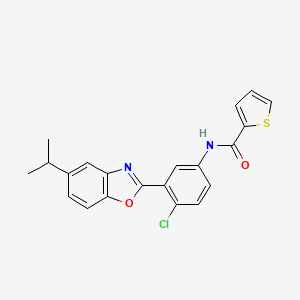 N-{4-chloro-3-[5-(propan-2-yl)-1,3-benzoxazol-2-yl]phenyl}thiophene-2-carboxamide