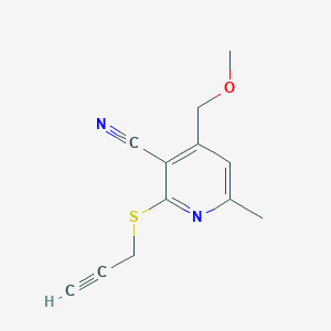 molecular formula C12H12N2OS B11458952 4-(Methoxymethyl)-6-methyl-2-(prop-2-yn-1-ylsulfanyl)pyridine-3-carbonitrile 