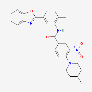 N-[5-(1,3-benzoxazol-2-yl)-2-methylphenyl]-4-(4-methylpiperidin-1-yl)-3-nitrobenzamide