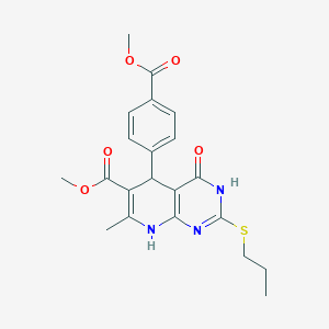 Methyl 5-[4-(methoxycarbonyl)phenyl]-7-methyl-4-oxo-2-(propylsulfanyl)-3,4,5,8-tetrahydropyrido[2,3-d]pyrimidine-6-carboxylate