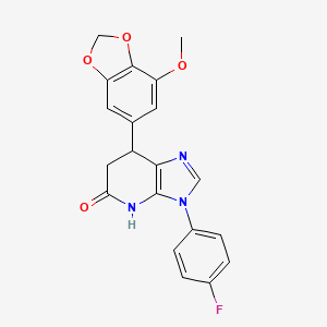 molecular formula C20H16FN3O4 B11458982 3-(4-fluorophenyl)-7-(7-methoxy-1,3-benzodioxol-5-yl)-3,4,6,7-tetrahydro-5H-imidazo[4,5-b]pyridin-5-one 