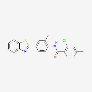 molecular formula C22H17ClN2OS B11458988 N-[4-(1,3-benzothiazol-2-yl)-2-methylphenyl]-2-chloro-4-methylbenzamide 