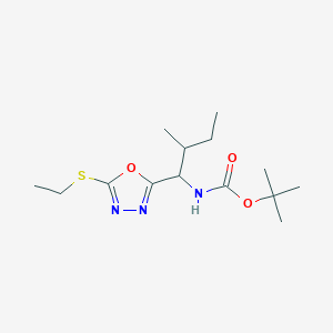 Tert-butyl (1-(5-(ethylthio)-1,3,4-oxadiazol-2-yl)-2-methylbutyl)carbamate