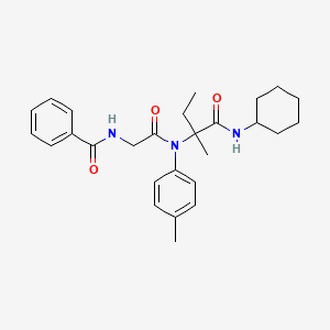 molecular formula C27H35N3O3 B11458995 N-(phenylcarbonyl)glycyl-N-cyclohexyl-N~2~-(4-methylphenyl)isovalinamide 