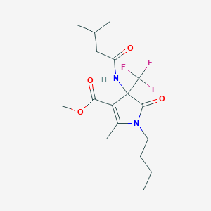 methyl 1-butyl-2-methyl-4-[(3-methylbutanoyl)amino]-5-oxo-4-(trifluoromethyl)-4,5-dihydro-1H-pyrrole-3-carboxylate