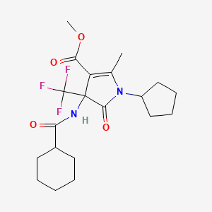 methyl 4-[(cyclohexylcarbonyl)amino]-1-cyclopentyl-2-methyl-5-oxo-4-(trifluoromethyl)-4,5-dihydro-1H-pyrrole-3-carboxylate